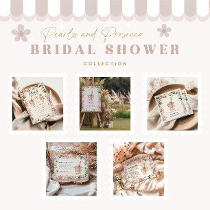 Pearls and Prosecco Bridal Thank You Card