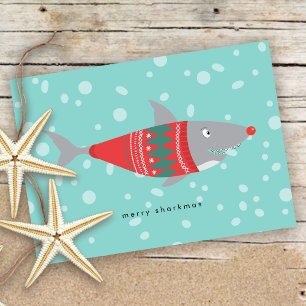 Funny Shark Merry Sharkmas Christmas