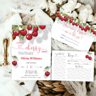 Cherry Love is Sweet Bridal Shower Invitation