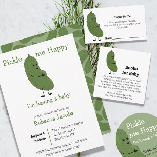 Happy pregnant pickle Diaper Raffle Enclosure Card