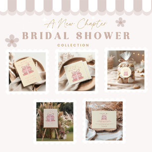 A new chapter begins pink books and bow classic round sticker