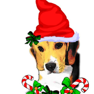 Cute Beagle Christmas Holiday Card