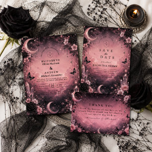 Enchanted Pink Goth Wedding Save The Date