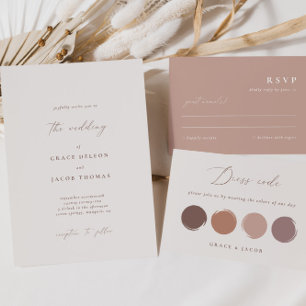 Elegant Bohemian Ivory Minimalist Bridal Shower Invitation