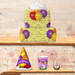 Child's 3rd Birthday Party Guinea Pig Balloons Invitation