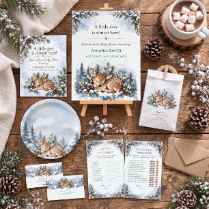 Winter Woodland Pine Fawn Books for Baby Card