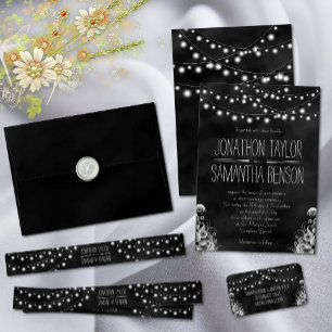 String Of Lights Chalkboard Wedding Small Labels
