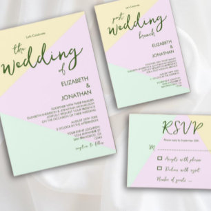 Muted Pastel Geometric Wedding Classic Round Sticker