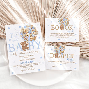 Bear Blue Bearly wait Baby Shower Classic Round Sticker