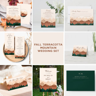 Fall Mountain Forest Wedding Thank You Card
