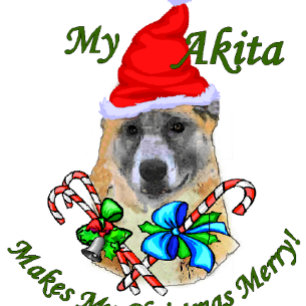 Akita Christmas Gifts Holiday Card