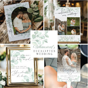Eucalyptus Greenery Photo Wedding Invitation