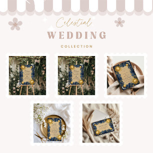 Golden Celestial Baroque Wedding Invitation