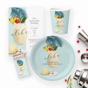 Tropical Pineapple Pina Colada Cocktail  Thank You Card