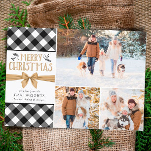 Buffalo Check Plaid Kraft Paper Monogram Return Address Label