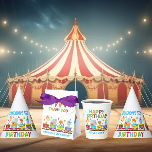 Circus Animals Train Fun Childrens Birthday Party Favour Box