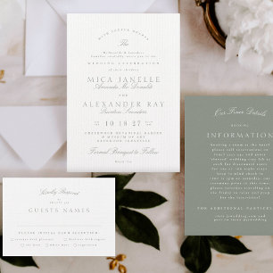 Formal Classic Sage Green Names Photo QR Code Save The Date