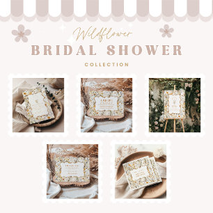 Vintage Yellow Wildflowers Bridal Shower Invitation