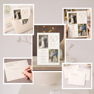 50th Anniversary Guest Book – Ivory & Gold