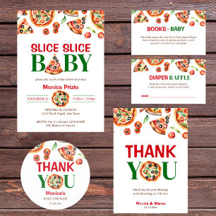 Slice slice baby Italian pizza baby shower Invitation