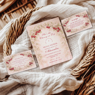 Romantic Cherry Orchard Florals Bridal Shower Napkin