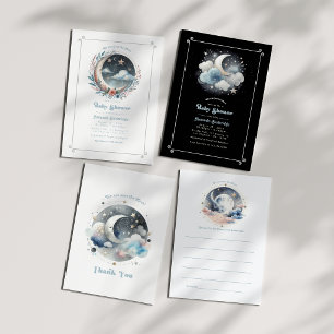 Over the Moon Celestial Baby Shower Acrylic Invitations