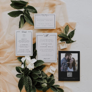 Elegant Monogram Wedding Invitation Photo