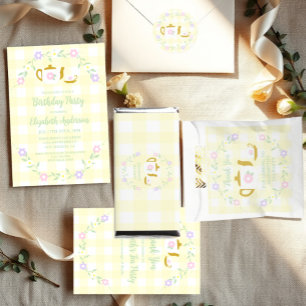 Tea for Two Girl 2nd Birthday Invitation