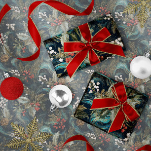 Vintage Christmas Candlelight Glow Wrapping Paper