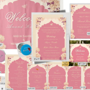 Elegant Floral Sikh Wedding   Punjabi Wedding Invitation