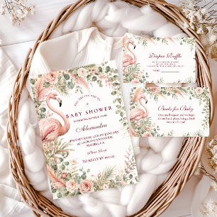 Elegant Pink Flamingo Safari Baby Shower Napkin