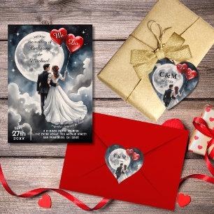 Romantic Love On Cloud Nine Fairytale Wedding Acrylic Invitations