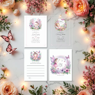 Fairy Butterfly Garden Flutter Love Baby Shower Thank You Card