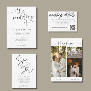 Elegant Classic Black and White Save the Date