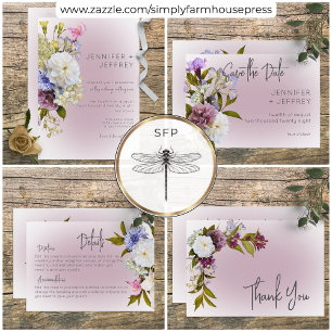Peri White Mauve Floral Modern Details Enclosure Card