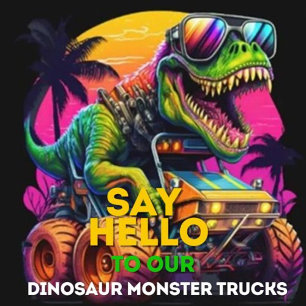 Dino-Mite Monster Truck Birthday Party Paper Plate