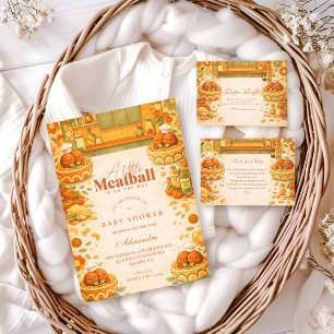 Cute Little Meatball Baby Shower Invitation