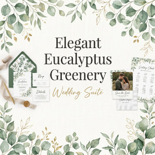 Elegant Eucalyptus Greenery Wedding Set of Fans 