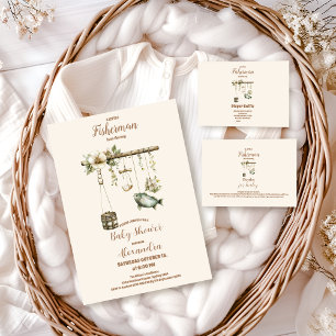 Outdoor Little Fisherman Fishing  Baby Shower Paper Plate