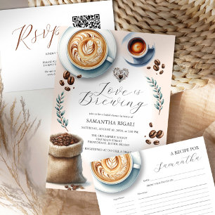 Love is Brewing Bridal Shower Coffee Invitation