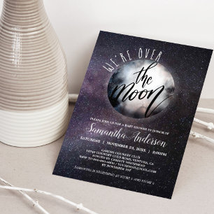 Virtual Over the Moon Baby Shower Invitation