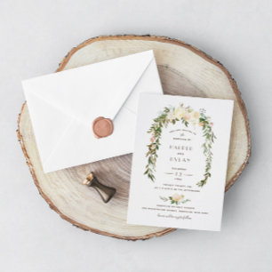 Lovely Florals   Watercolor Wedding Invitation