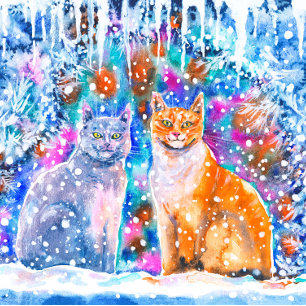 Winter Cats Funny Holiday Pun Christmas Card