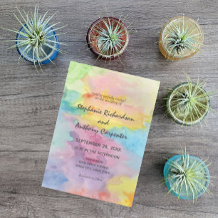 Budget Tie Dye Watercolor Art Colourful Wedding