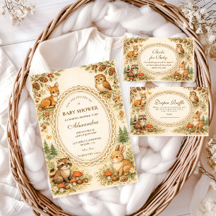 Vintage Storybook Woodland Baby Shower Napkin