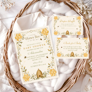 Whimsical Honey Bee Baby Shower Diaper Raffle Enclosure Card