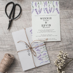 Elegant Country Lavender Wedding Invitation