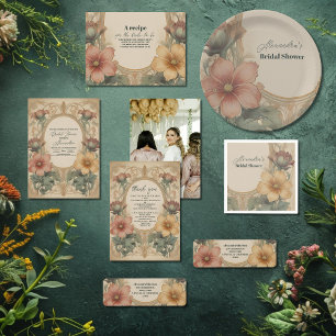 Vintage Art Nouveau Floral Bridal Shower Return Address Label