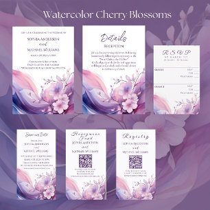 Watercolor Cherry Blossoms -Registry-Honeymoon Business Card