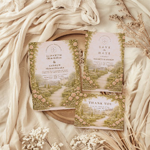 Rustic Garden Vineyard Wedding Invitation